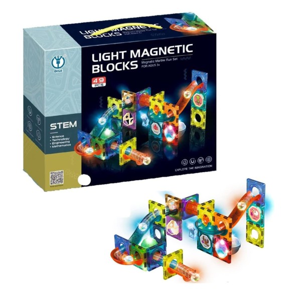 Light Magnetic blocks 49 pcs con luz 