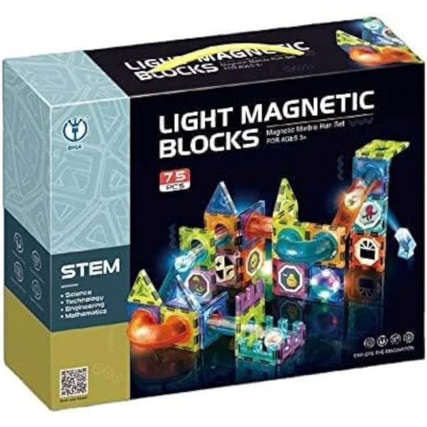 Light Magnetic blocks 75 pcs