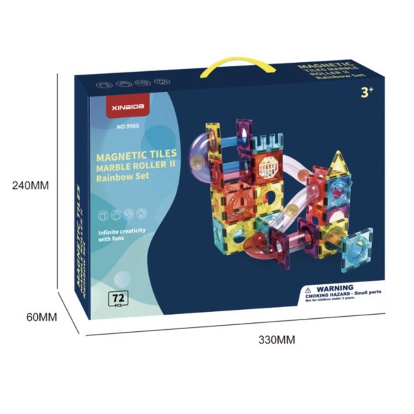 Magnetic Tiles Marble Roller Ii Rainbow Set